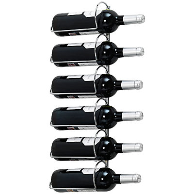 Hahn Pisa Wall Metal Wine Rack, Chrome, 6 Bottle Hahn Pisa Wall Metal Wine Rack, Chrome, 6 Bottle